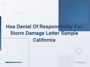 California Hoa Denial of Storm Damage Responsibility